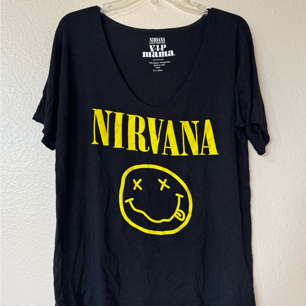 NIRVANA Black VIP Mama Tee Sz S